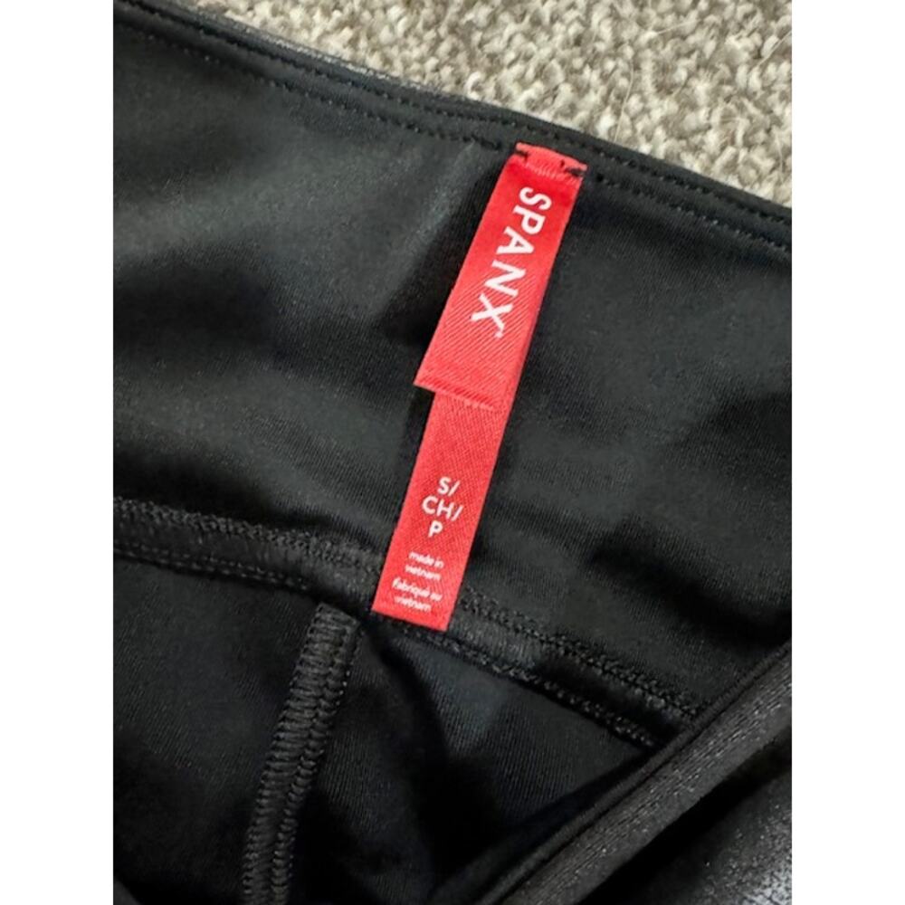SPANX Black High-Waisted Faux Leather Leggings - Picture 5 of 5